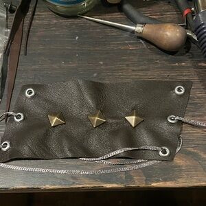 Dark brown Leather Lace-Up Bracelet